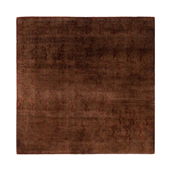 Overdyed Orange 8 ft. x 8 ft. Solid Wool Indoor Area Rug