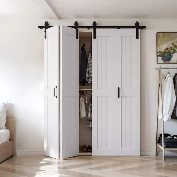 SOCBAZZAR 48 in. x 84 in. (Double 24 in.) Bi-Fold Paneled H Shape