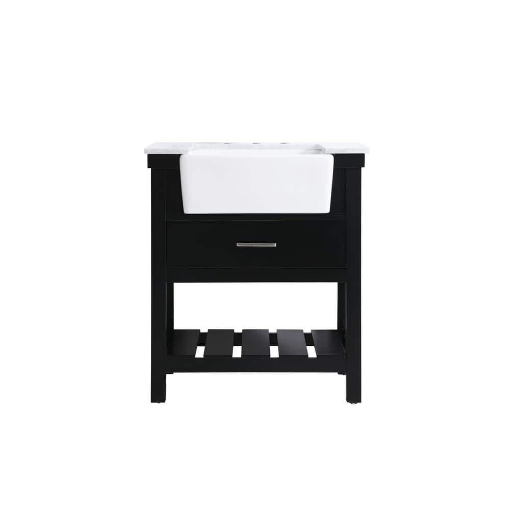 Timeless Home 22 in. W x 30 in. D x 34.125 in. H Bath Vanity in Black with 