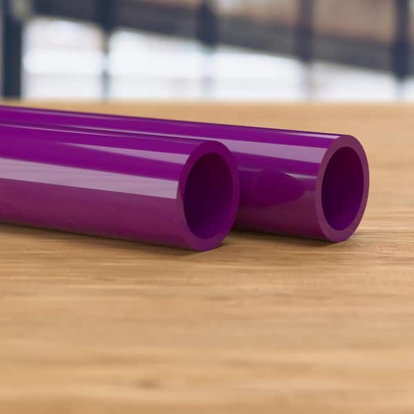 3/4 in. x 5 ft. Purple Furniture Grade Schedule 40 PVC Pipe (2-Pack) 3/4 in. x 5 ft. Purple Furniture Grade Schedule 40 PVC Pipe (2-Pack)