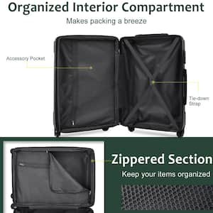 28 in. Green Lightweight Hardshell Luggage Spinner Suitcase with TSA Lock Single Luggage