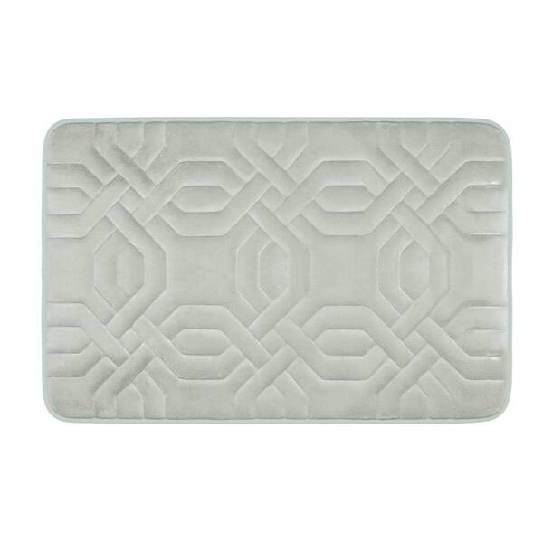 BounceComfort Chain Ring Light Gray 17 in. x 24 in. Memory Foam Bath Mat