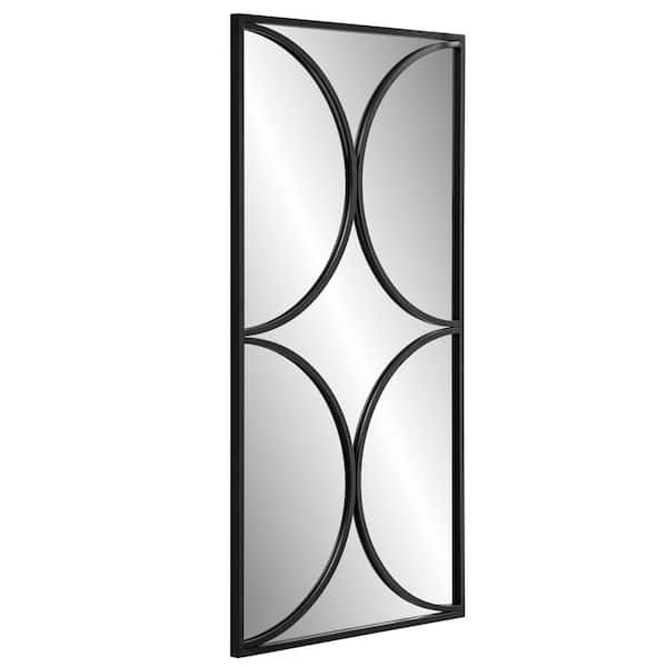 23.62 in. W x 47.24 in. H Large Rectangle Wall Mirror with Black Metal Frame