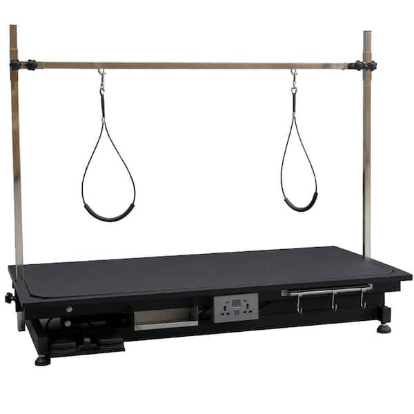Tatayosi 49.6 in. x 26.00 in. Black Electric Pet Grooming Table, Height Adjusted from 8 in. to 36 in.