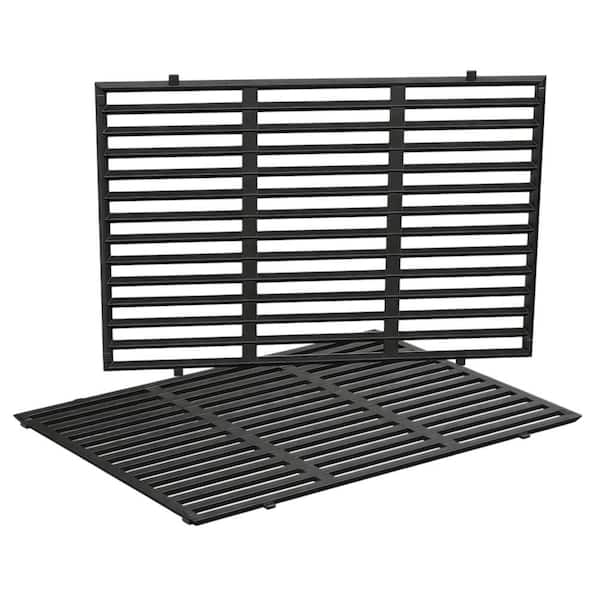 18.75 in. x13.25 in. Cast Iron Grill Grates with Compatible for BBQ, Outdoor, Grilling and Replacing Part, Black(2-Pack)