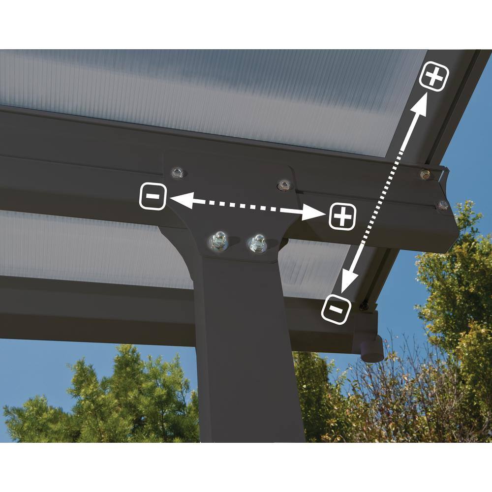 Gray and Clear Aluminum Polycarbonate 10' x 14' Patio Cover