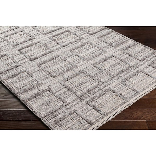 Zaragoza Charcoal Modern Geometric 2 ft. x 7 ft. Area Rug