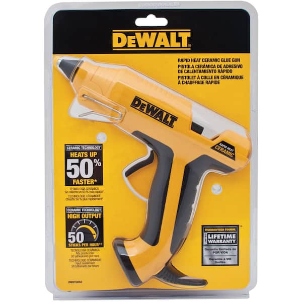 DEWALT Ceramic Rapid Heat Full Size Glue Gun and (2) 10 in. x 7/16