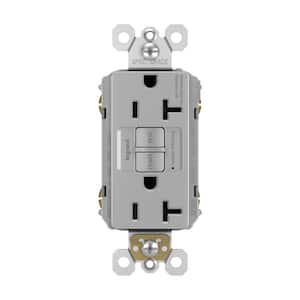 radiant 20 Amp 125-Volt Tamper Resistant GFCI Residential/Commercial Decorator Duplex Outlet, Gray