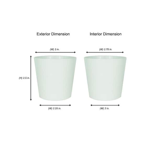 3 in. Ivorie Small White Ceramic Planter (3 in. D x 2.6 in. H)