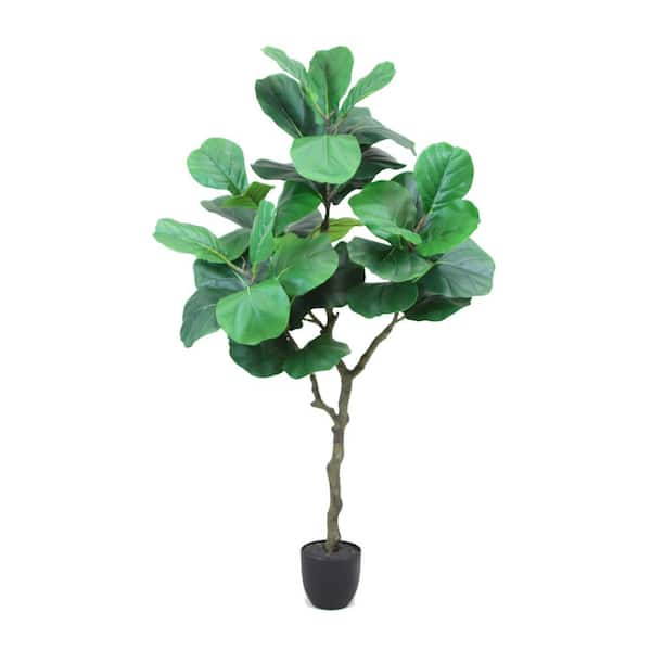 phoenix DECOR Mod Greenhouse 50 in. Artificial Fiddle Leaf Fig Tree in 5.5 in. Plastic Pot (40-Leaf)