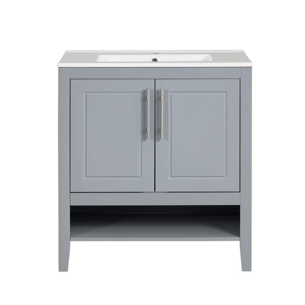 Bnuina 30 in. W x 18.3 in. D x 33 in. H Freestanding Bath Vanity in ...