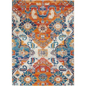 Passion Multicolor 5 ft. x 7 ft. Floral Transitional Area Rug