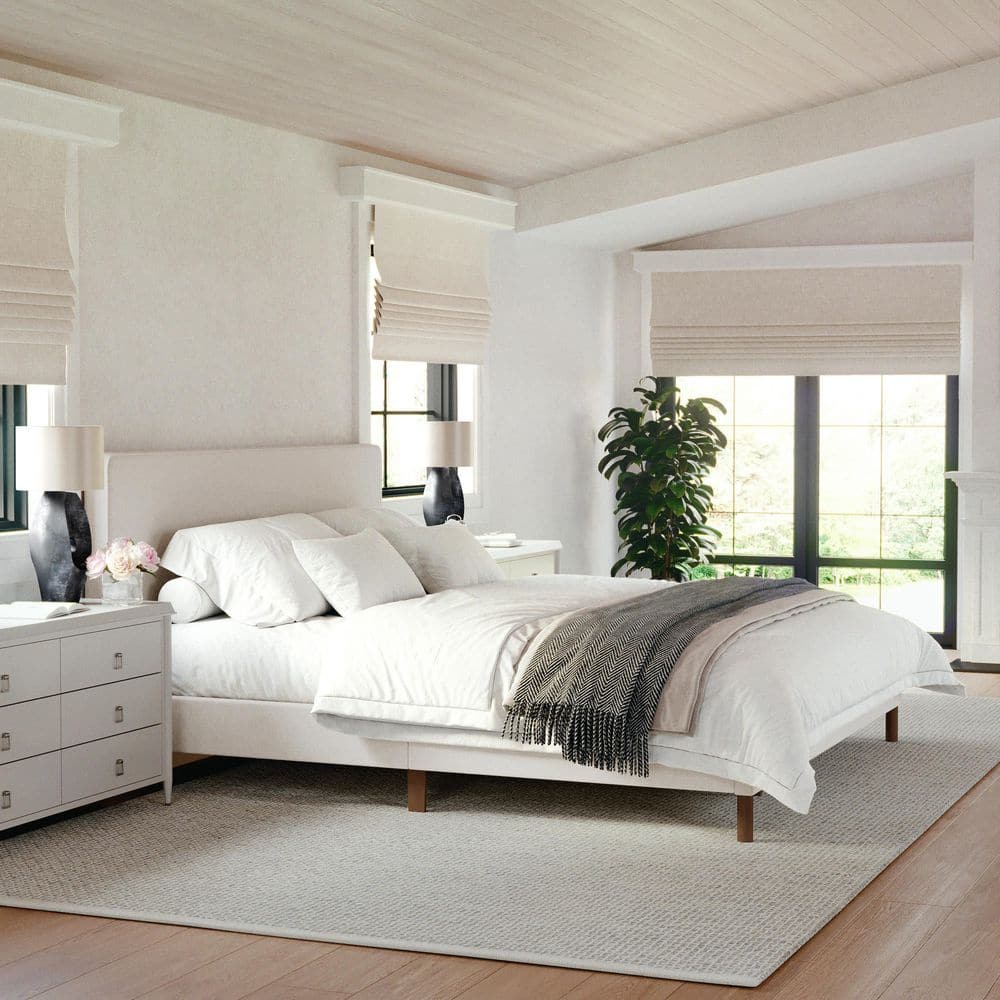 Britta Beige Wood Frame King Platform Bed with Upholstered Solid Wood price history on PriceWatchPro