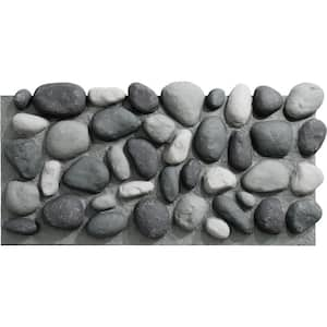 StoneCraft River Rock 24.75 in. x 49 in. Urethane Composite Faux Rock Panel Siding in Azure Stone