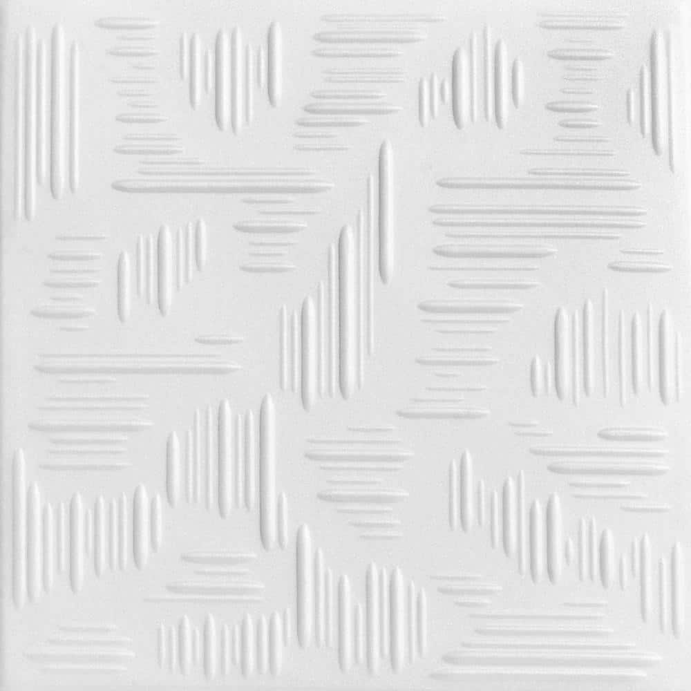 Country Wheat White Heron 1.6 ft. x 1.6 ft. Decorative Foam Glue Up Ceiling
