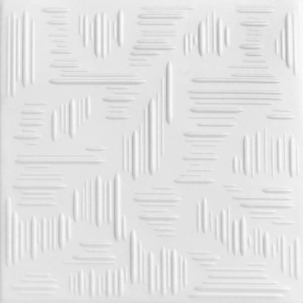 A La Maison Ceilings Country Wheat White Heron 1.6 ft. x 1.6 ft. Decorative Foam Glue Up Ceiling Tile (21.6 sq. ft./case)