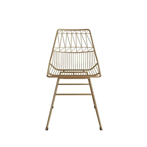 gold wire metal chair