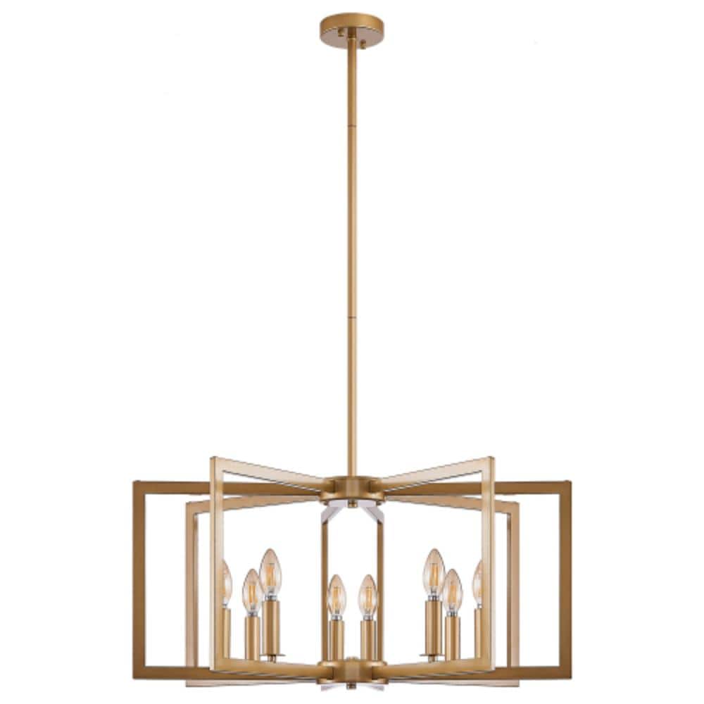 "27"" Modern Golden Geometric 8-Light Pendant for Living Dining Kitchen Entryway" price history on PriceWatchPro