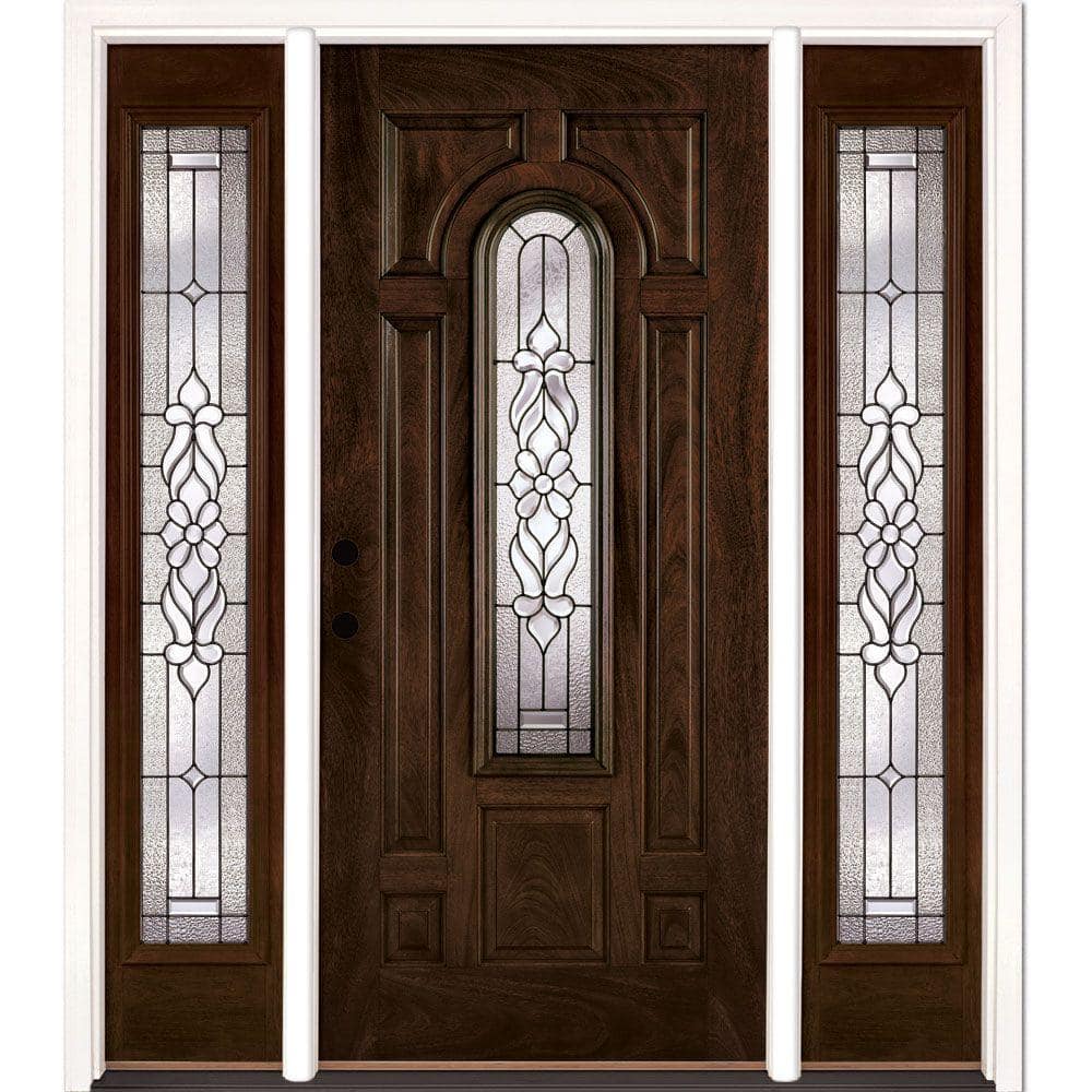 67.5 in. x 81.625 in. Lakewood Patina Stained Chestnut Mahogany Right-Hand 