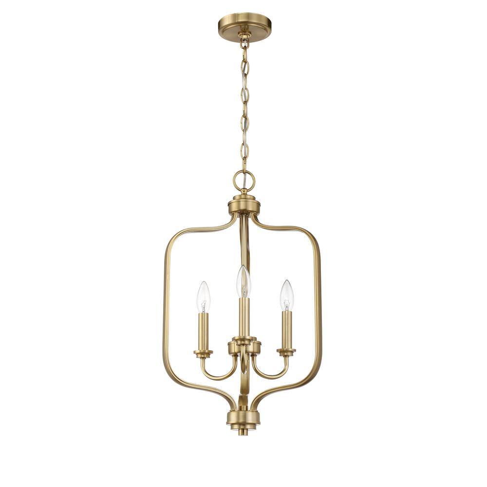 Bolden Satin Brass 3-Light Taper Candle Pendant