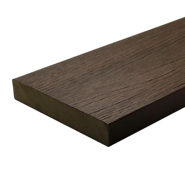 NewTechWood UltraShield Natural Cortes Series 1 in. x 6 in. x 8 ft. Spanish Walnut Solid Composite Decking Board (10-Pack)