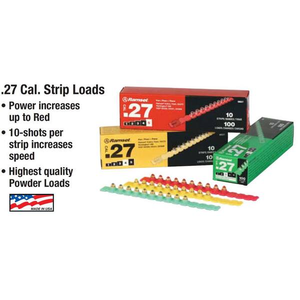 Ramset 0 27 Caliber Green Strip Loads 100 Pack The Home Depot Ramset 0 27 Caliber Green Strip Loads 100 Pack The Home Depot