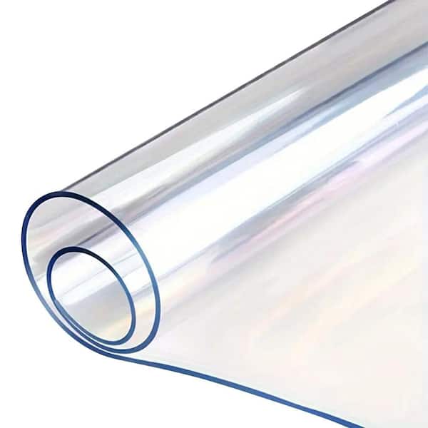 54 in. x 54 in. Clear PVC Table Protector Cover, 1.5 mm Thick-Square Transparent Desk Mat