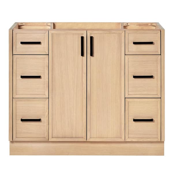 ARIEL Kelly 42 in. W x 21.5 in. D x 34.5 in. H Bath Vanity Cabinet Without Top in Oak
