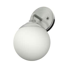 Hepburn 7 in. Brushed Nickel Sconce with Frosted Glass Shade Bathroom Light