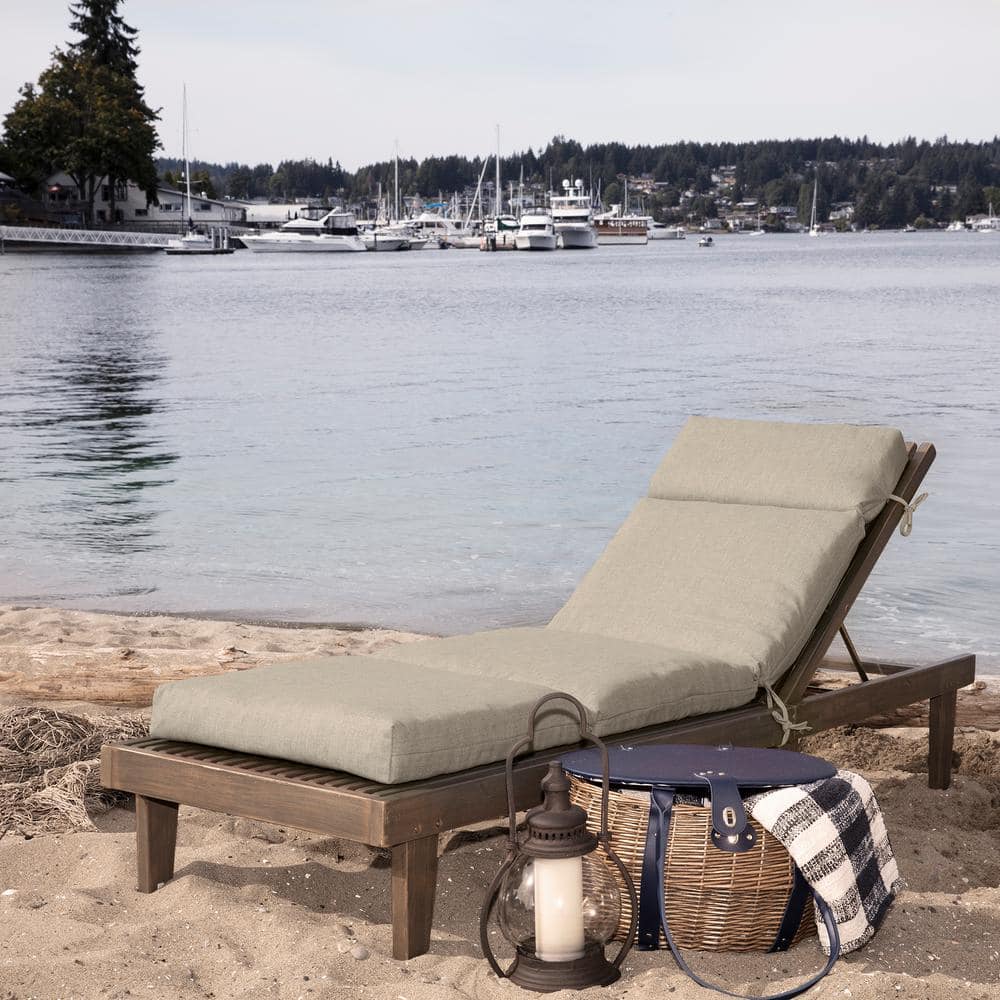 Natural Tan Recycled Olefin Outdoor Chaise Lounge Cushion
