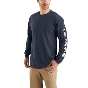 Men's Regular XX Large Navy Cotton Long-Sleeve T-Shirt