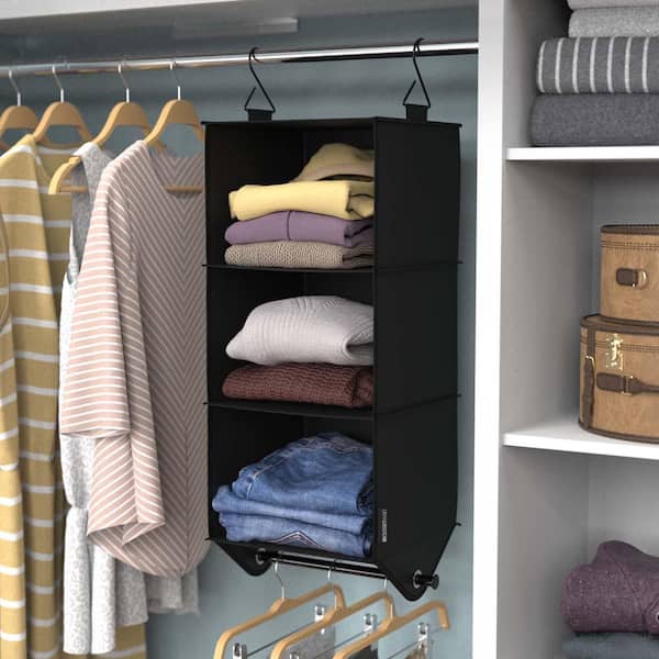 Cosmonic Hanging Closet Organizers and Storage, 5-Shelf Hanging Drawer for Closet, Collapsible Heavy Duty Hanging Closet Dresser for Clothes Bags