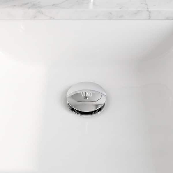 Vessel Bathroom Sink Pop-Up Drain and Mounting Ring in Chrome