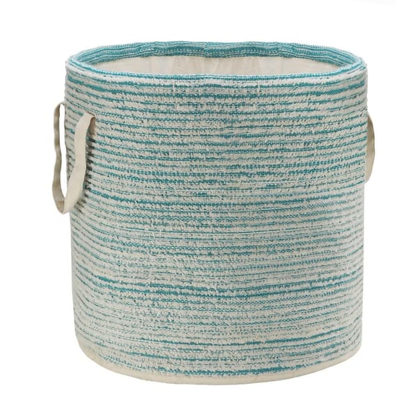Amara Textured Cotton Aqua Blue / White Distressed