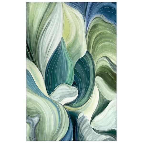 Green 5 ft. x 8 ft. Waves of Leaves Washable Art Area Rug
