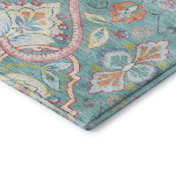 Mayfield Premium Machine Washable Abstract AMF2207 Spa 2 ft. x 7 ft. Runner Rug