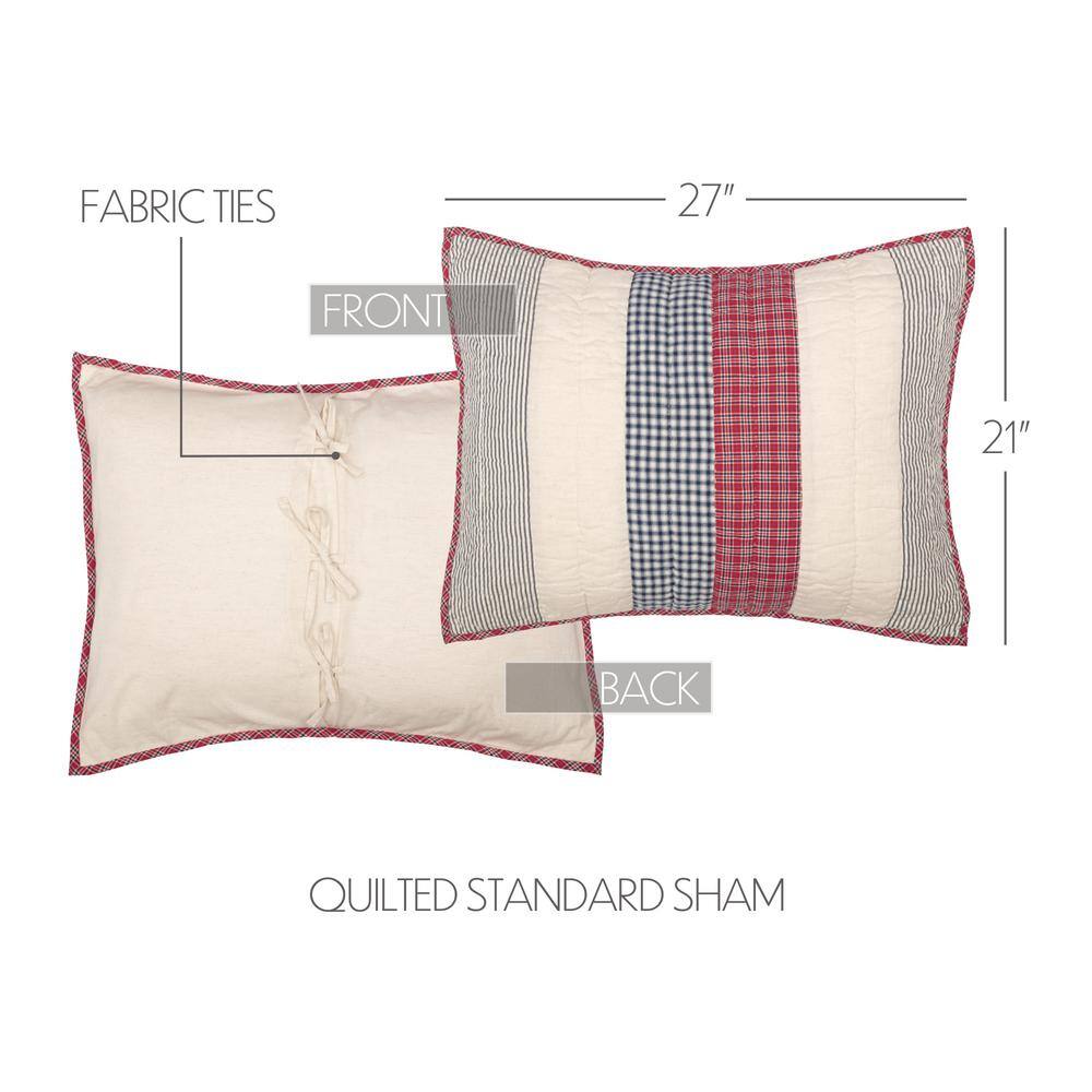 Hatteras Red and Blue Cotton Patchwork Standard Sham