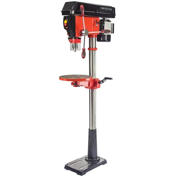 General International 15 in., 5 Amp, 16-Speed Floor Standing Drill Press with 25/32 in. Chuck, Laser, and LED Light