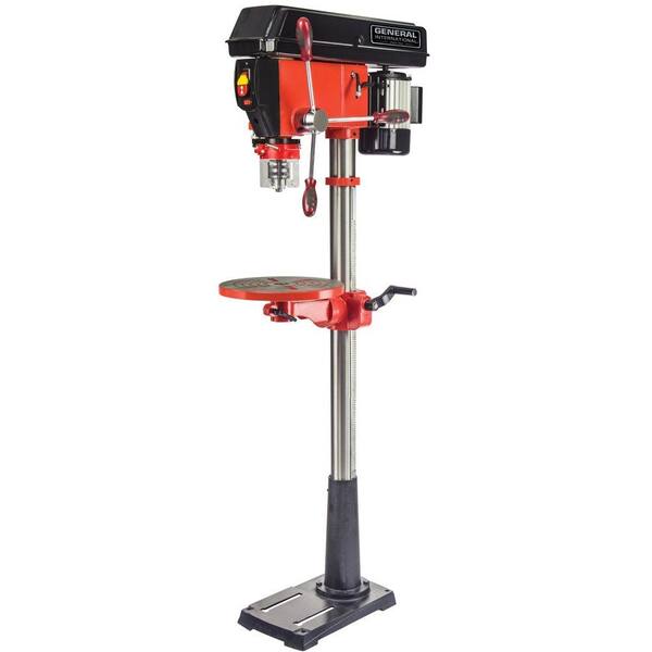 General International 15 in. Drill Press with Variable Speed, Laser System and LED Light