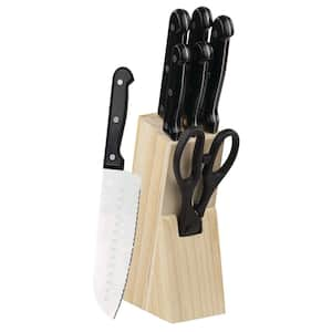 7-Piece Black Knife Set with Block