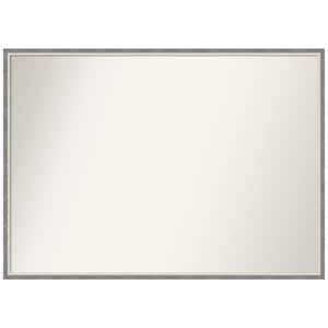 Theo Grey Narrow 39.25 in. W x 28.25 in. H Non-Beveled Modern Rectangle Wood Framed Bathroom Wall Mirror in Gray
