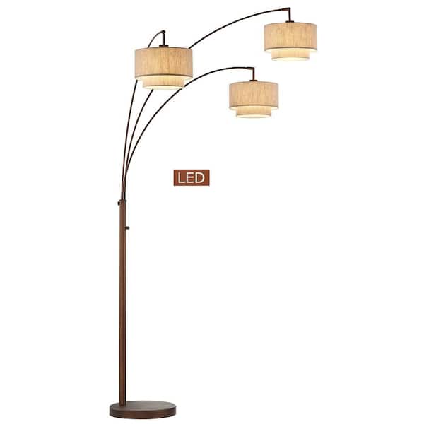 Artiva Lumiere Iii 80 In Antique, Led Arc Floor Lamp With 3 Brightness Levels