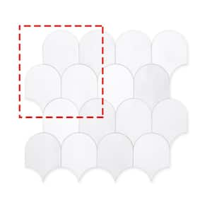 Fish Scales White 6 in. x 6 in. Peel and Stick Backsplash Handmade Looks Stone Composite Tile (0.25 sq. ft.)