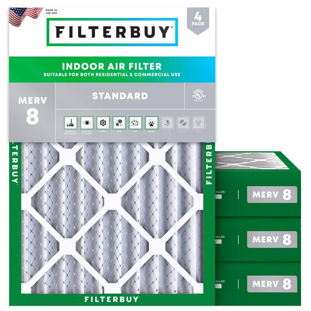 13 in. x 18 in. x 4 in. MERV 8 (FPR 5) Dust Defense Pleated HVAC AC Furnace Air Filters Replacement (4-Pack) price history on PriceWatchPro