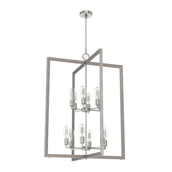 Woodburn 12-Light Brushed Nickel Tier Pendant Light