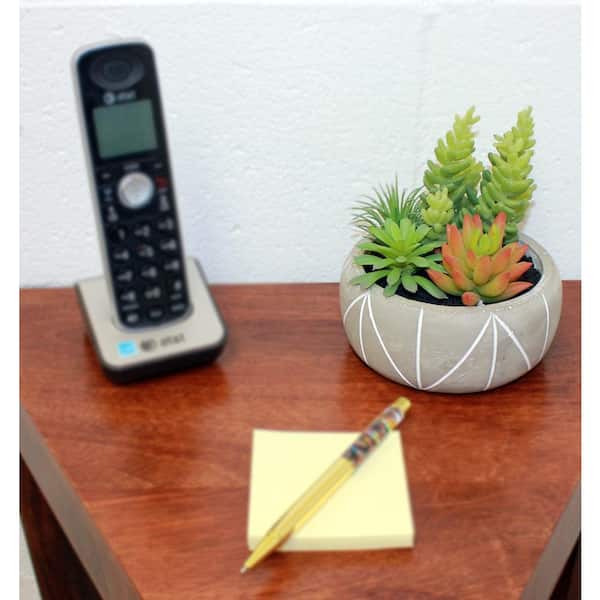 Unbranded 5 in Mixed Artificial Succulents in Pot with Geometric Lines