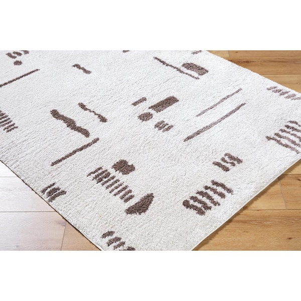 Fossay Shag Dark Brown 2 ft. x 3 ft. Modern Indoor Area Rug