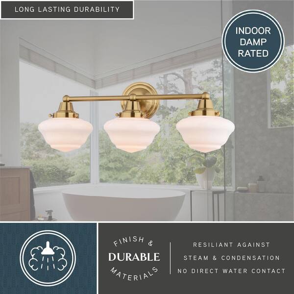 VAXCEL Eastgate 23 in. Wide 3-Light Antique Gold Bathroom Vanity