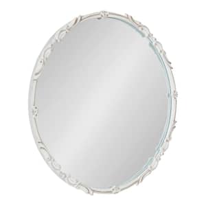Brynley 24.00 in. W x 24.00 in. H White Round Traditional Framed Decorative Wall Mirror